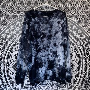 Black Tie Dye Long Sleeve Shirt
